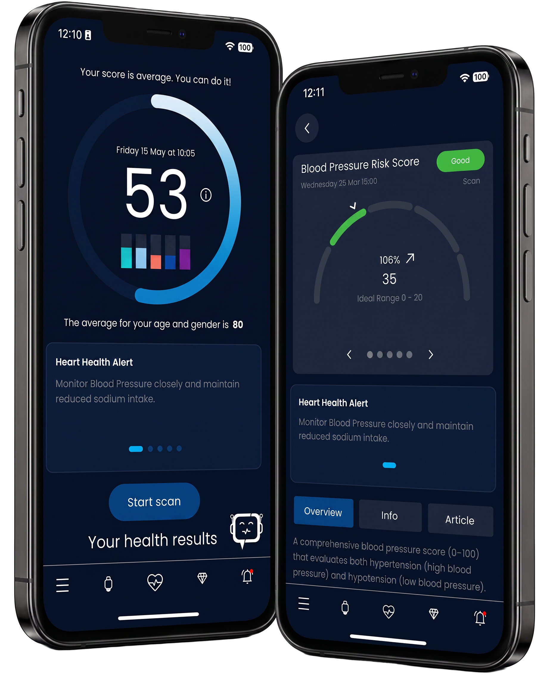 VivaScore mobile app screens